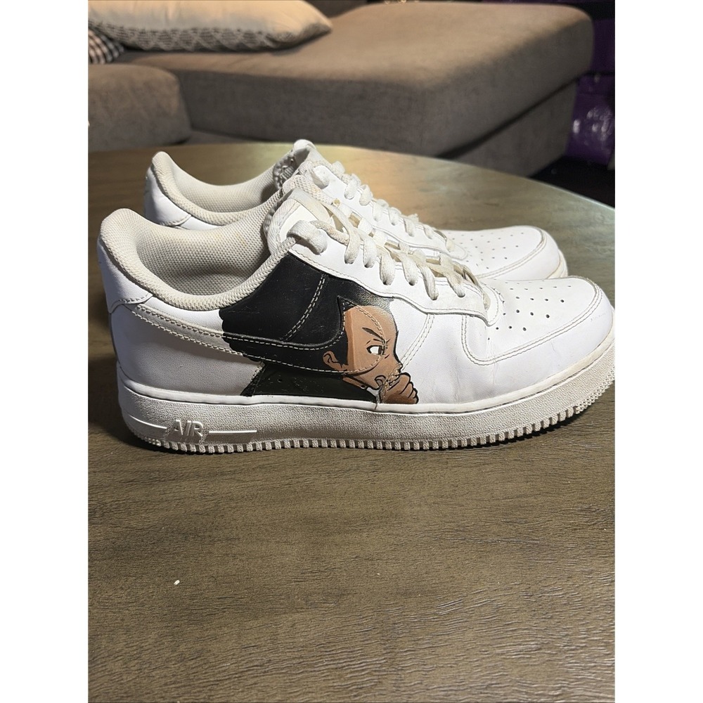 Nike Air Force 1 Customized With Boondocks Art Men's Sz 10 Triple White